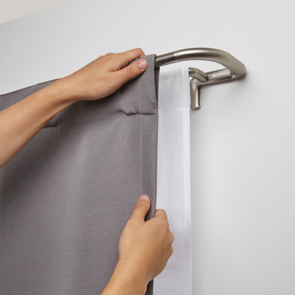 トワイライト ダブル カーテンロッド 121.9～223.5cm ニッケル